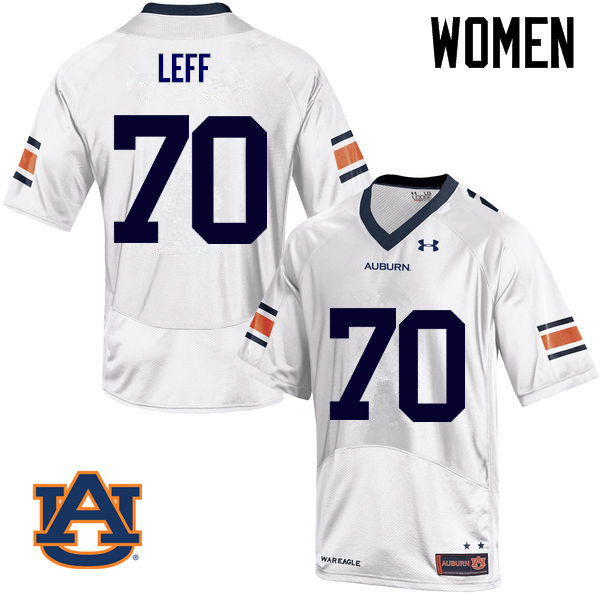 Women Auburn Tigers #70 Robert Leff College Football Jerseys Sale-White